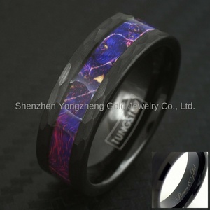 Tg 8 mét của nam giới tungsten carbide Ring với thiết lập màu đen và màu tím gỗ Inlay cổ điển Wedding ban nhạc thời trang đồ trang sức phụ kiện - Product Image 2