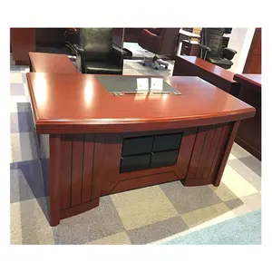 Conjunto de muebles de oficina ejecutiva, diseño de mesa de oficina con forma de L, escritorio de jefe directo de fábrica