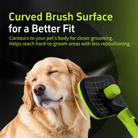 Brosse lissante pour animaux de compagnie à tête incurvée, poils extra-longs en acier inoxydable, coussin doux, auto-nettoyante, pour chiens et chats
