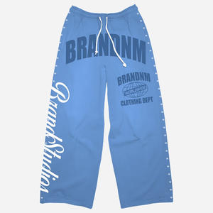 Ensemble de survêtement décontracté personnalisé, style streetwear, avec fermeture éclair intégrale, effet délavé, broderie, pantalon de jogging, 100% coton - Product Image 4