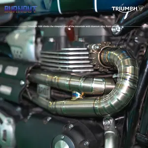 Pour Triumph <span class=keywords><strong>Scrambler</strong></span> <span class=keywords><strong>1200</strong></span> <span class=keywords><strong>Xc</strong></span> grand système d'échappement avant noir en alliage de titane d'escalade - Product Image 2