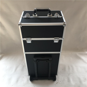 <span class=keywords><strong>Valise</strong></span> de maquillage à roulettes en aluminium grande capacité, chariot rétro pour coiffeur, <span class=keywords><strong>valise</strong></span> de <span class=keywords><strong>rangement</strong></span> pour nail art - Product Image 4