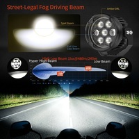 EVO35 12V 48V 60V Phare tout-terrain 3,5 pouces 7 LED Projecteur de moto Feu antibrouillard Stroboscope Ambre DRL IP67 pour motos Honda ADV