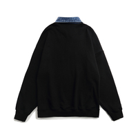 Mode Street Wear unisexe printemps sweats 100 coton éponge 1/4 fermeture éclair col en jean personnalisé brodé hommes sweats
