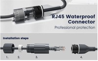 Kit de Acoplador RJ45 para Cable de Extensión de Satélite Starlink V2, Resistente a la Intemperie, con Protección IP68, Apto para Embarcaciones, Autocaravanas y Yates