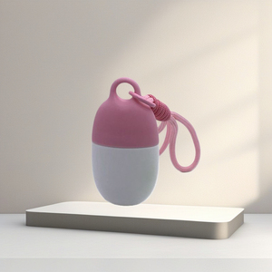 Xách tay hình bầu dục trứng hình dạng Keychain nhựa Kem chống nắng bóp chai mỹ phẩm chai hiện đại an toàn với một Chuỗi móc - Product Image 1