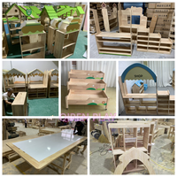 Casa de juegos de madera para niños, para interiores, con temática de cafetería y panadería, para juego de rol, venta al por mayor y pedidos personalizados