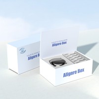 Boîte magnétique pour aligneurs dentaires, boîte rigide en carton en forme de livre avec impression de logo, emballage transparent pour dents