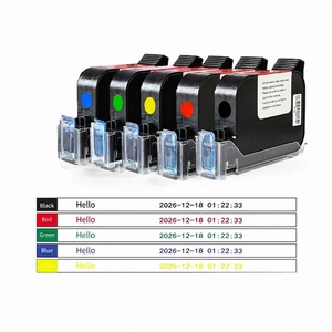 Cartouche d'encre <span class=keywords><strong>6900K</strong></span> 2588 JS12 noire, verte, bleue, jaune, rouge, 12,7 mm, séchage rapide au solvant pour imprimante portable sur plastique, bois - Product Image 4
