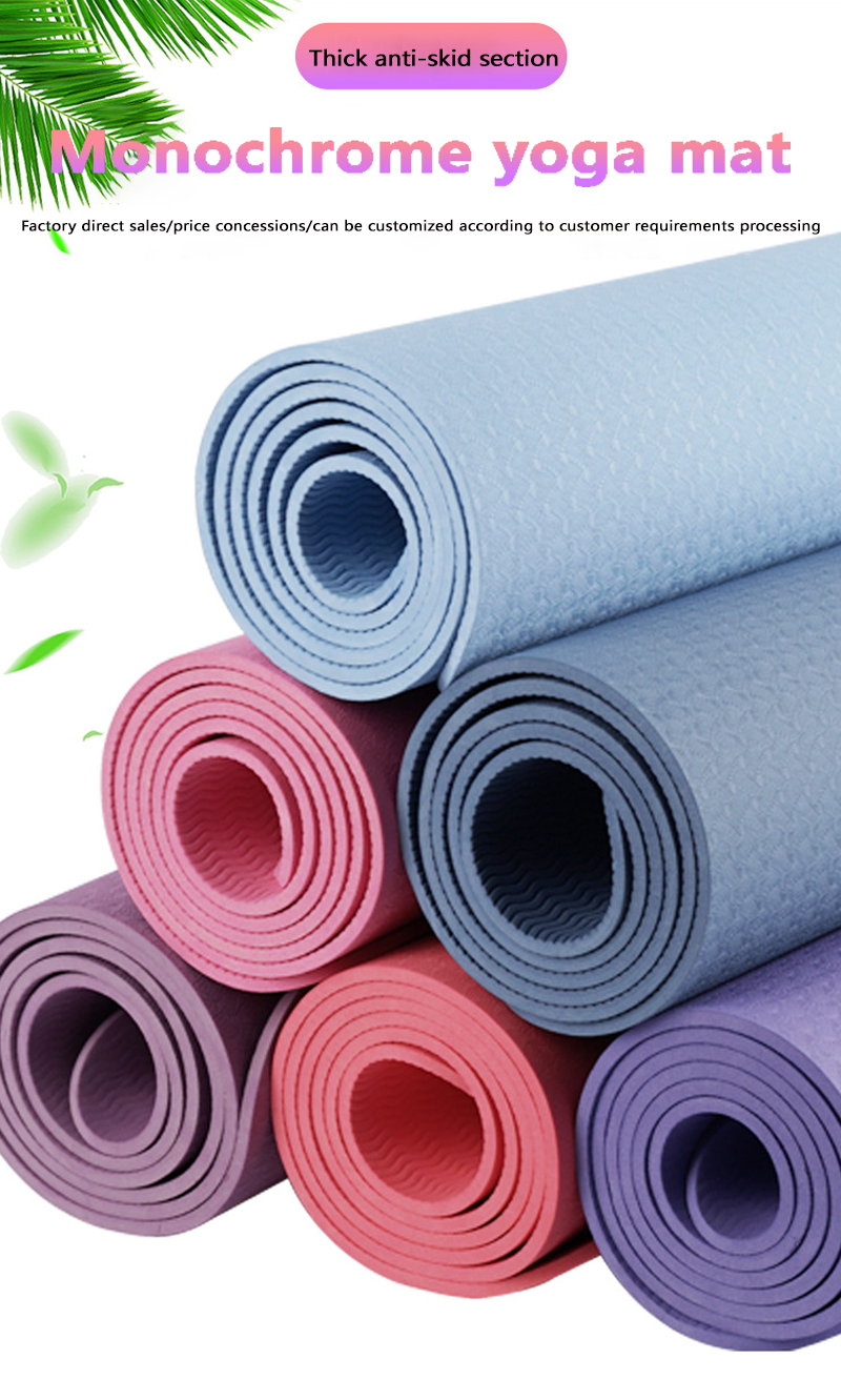 Hot Selling Custom Design Logo Black Blue Purple Pink Green Anti Slip Material Yoga Mat