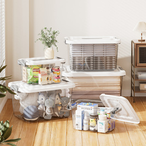 Thickened Transparent Storage <b>Box</b> 20-35L With Lid For Home Car Clothes <b>Toy</b> Snack Organizer - Product Image 1