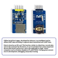 Module d'enregistrement de données via port série avec stockage sur carte TF/SD, horodatage RTC, lecture/écriture par puce unique