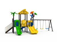 Ensemble de jeux d'extérieur pour enfants, toboggan en plastique, acier et métal, balançoire, équipement de parc d'attractions pour 5 à 10 enfants, maternelle