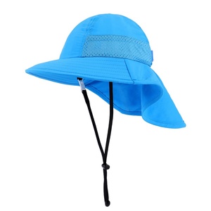 Boys Girls Toddler Kids Baby Summer Velour Cartoon Adjustable Chin Strap Bucket Hat for Age 3-6 Years <b>Navy</b> Blue - Product Image 3