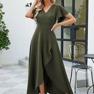 Robe longue de soirée élégante pour femmes, grande taille, décontractée, pour invitées de mariage, demoiselles d'honneur, dîner, fête - Product Image 5