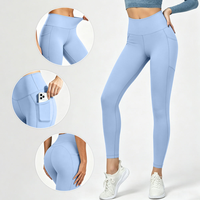 Leggings de yoga taille haute élastiques effet push-up, extensibles dans quatre directions, unis, anti-transpiration, doux, respirants, avec poches, pour la course et la gym