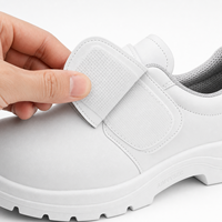 Chaussures de sécurité antistatiques AIMVVSEC en cuir blanc avec embout en acier, antidérapantes, respirantes, doublure en maille, pour l'hiver, salle blanche, alimentation