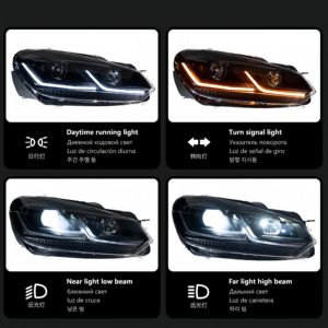 卸売自動車部品 LEDヘッドライトアセンブリ ゴルフ6 プロジェクターレンズ 2009-2012 ゴルフ6 ヘッドライト Mk6 R20 Tsi Drlに完璧に適合 - Product Image 3