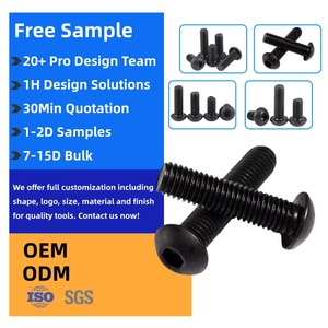 Vis à tête cylindrique à six pans creux noires d'acier inoxydable d'électrophorèse A2-70 A4-80 norme d'OIN 7380 d'en DIN - Product Image 1