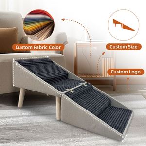 Rampe pliable 2-en-1 pour animaux de compagnie, marchepied pour chien, escalier pour lit, rangement compact, mobilier pour animaux - Product Image 3