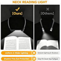 Lampe de lecture pour le cou avec affichage de la batterie, lampe LED rechargeable pour le cou avec 3 modes d'éclairage, alimentée par USB pour la couture, l'artisanat, le camping
