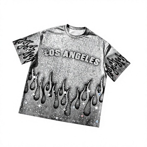 T-shirt pour femme avec accent en pierre de cristal, vêtement décontracté à manches courtes, chic - Product Image 1