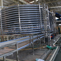 Congélateur industriel à spirale simple ou double haute capacité avec contrôle PLC -40°C ° C Low Temp pour les produits de la mer, les boulettes, les nuggets et les galettes