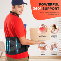 Ceinture de Massage Lombaire à Affichage Numérique avec Vibration et Chauffage par Lumière Rouge pour le Soulagement des Maux de Dos