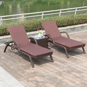 Fabricantes <span class=keywords><strong>Aluminio</strong></span> Daybed Balcón Rattan Marrón Ocio Moderno Hotel Jardín <span class=keywords><strong>Tumbona</strong></span> para piscina - Product Image 4