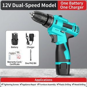 Perceuse à main rechargeable, perceuse pistolet, outil de perçage à percussion domestique, perceuse électrique multifonctionnelle sans balais à batterie lithium-ion - Product Image 2