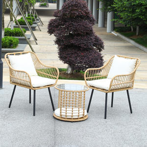 Conjunto de Mesa de Café para Patio, Personalizado, de Ratán, para Dos Personas, con Mesa para Té de la Tarde y Juego de Tres Sillas, Estilo Simple - Product Image 1