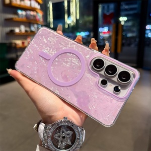 Funda Magnética con Diseño de Concha Dorada IMD y Purpurina para Samsung Galaxy S26 S25 Ultra S24 FE, Carga Inalámbrica, Protección Antigolpes - Product Image 6