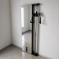Máquina de entrenamiento funcional de lujo para montaje en pared, 30 kg, acabado en espejo de nogal, máquina compacta con cable para gimnasio en casa