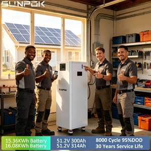 Batería de Litio SUNPOK Móvil para Suelo 51.2V 15kWh 16kWh, Batería de Iones de Litio para Almacenamiento de Energía Doméstica 48V 300Ah 314Ah 16kWh - Product Image 1