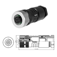Connecteur M12 A Code mâle femelle connecteur FieldWire circulaire étanche IP67 connecteur 12 broches