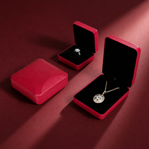 Zebopak Luxury <b>Red</b> <b>Silk</b> Textured Jewellery Box Set with Necklace Ring Bangle Pendant Storage Case Gift Packaging Supplier - Product Image 3