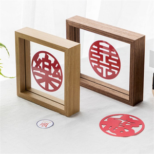Khung Ảnh Cưới Bằng Gỗ Nguyên Khối Sáng Tạo Kính Hai Mặt Hạnh Phúc Khung Ảnh Sân Khấu - Product Image 1