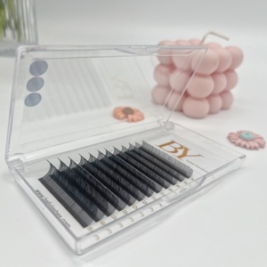 Venta al por mayor 5D <span class=keywords><strong>Flora</strong></span> 0,07 C D <span class=keywords><strong>Curl</strong></span> Super Soft Matte Black Flowering Fairy Extensiones de pestañas Bandeja de pestañas de seda con logotipo personalizado - Product Image 2