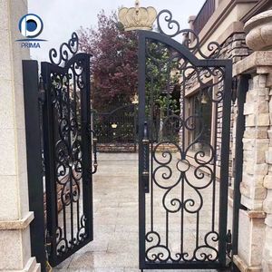 Porte de cour en <span class=keywords><strong>fer</strong></span> <span class=keywords><strong>forgé</strong></span> à <span class=keywords><strong>prix</strong></span> d'usine, <span class=keywords><strong>portail</strong></span> double, clôture de jardin, villa, porte électrique/manuelle - Product Image 4