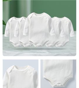 Body de Manga Larga para Bebé, 100% Algodón Blanco, Unisex, <span class=keywords><strong>Cubrepañal</strong></span> para Bebé, Mameluco de Algodón para Recién Nacido, Certificado por CPC - Product Image 6