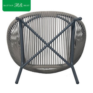 Chaise longue d'extérieur ronde en aluminium tressé radial artistique moderne pour ensemble de <span class=keywords><strong>jardin</strong></span> et balcon - Product Image 6