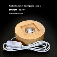 Veilleuse LED USB 3D moderne, lumière blanc chaud, base en bois massif, DIY, salon, lumineuse, à brancher, intensité réglable, garantie 2 ans