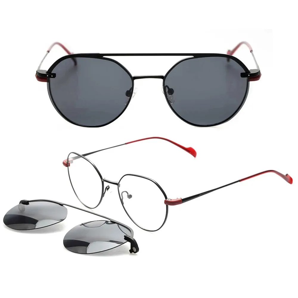 DC3035 wholesale new design stylish optical glasses wholesale clip on men women metal magnetic clip on glasses frame