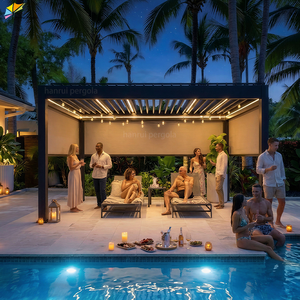 Pergola <span class=keywords><strong>in</strong></span> Alluminio con <span class=keywords><strong>Tettoia</strong></span> Frangisole Impermeabile per Giardino Esterno 3x3 3x4 5x4 6x3 - Ingrosso Fabbrica - Product Image 3