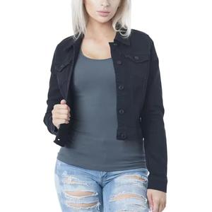 RNSHANGER Manteaux en denim délavé Veste en jean boutonnée pour femmes Vestes en jean boutonnées d'automne Vêtements d'extérieur basiques à manches longues pour femmes - Product Image 3