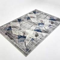 Geometrischer Dreieck-Rechteck-Teppich Grau Marineblau Distressed Abstrakter Teppich für Wohnzimmer Moderne Übergangsstil-Dekoration