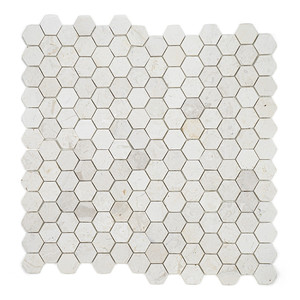 Piastrelle a Mosaico Esagonali in Pietra Naturale Bianca, Dimensione 2 Pollici, per Decorazione di Pareti e Pavimenti - Product Image 2