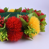 Litthing — bandeau Double Lehua en plastique, 64CM, 3 couleurs, pour fête de danse hawaïenne, fourniture de couvre-chef, ch03352b