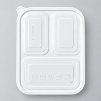Boîte à lunch en pulpe de canne à sucre RP à paroi simple avec couvercle, diamètre 6/8/9 pouces, boîte à hamburger jetable biodégradable
