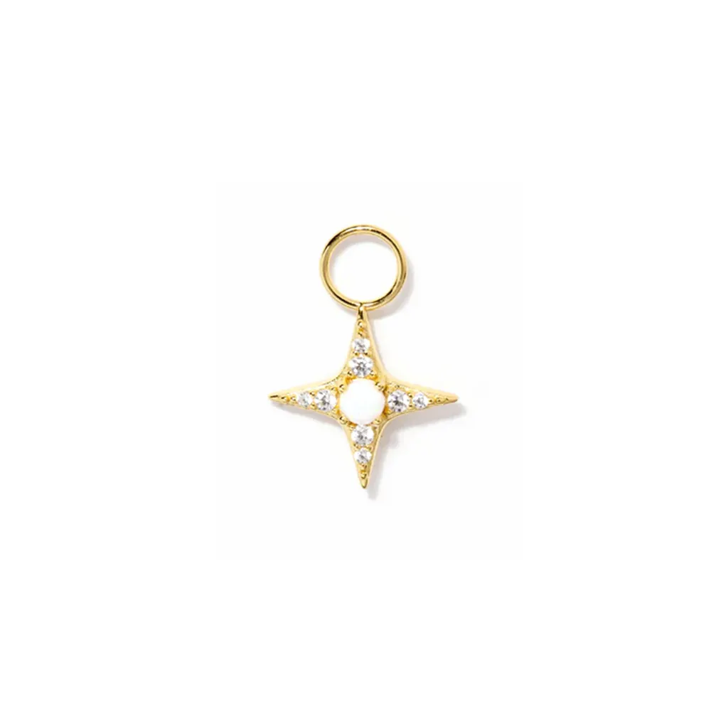 925 Sterling Silver Gold Plated Earrings Charm Pendant Simple Fresh Four-Pointed Star Ear Buckles For Women's Earrings Jewelry